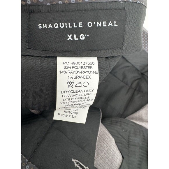 Shaquille O’Neal XLG Gray Plaid Men's Stretch Classic Fit Suit Pants 46W-32L - Picture 12 of 12